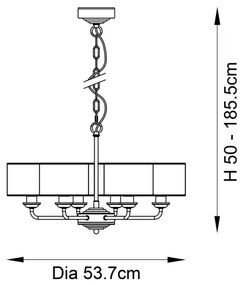 Endon 98936 - Luster na reťazi HIGHCLERE 6xE14/28W/230V biela/mosadz