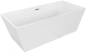 Mexen Lita, voľne stojaca vaňa 170 x 75 cm, biela, zlatý lesklý prepad, 52121707500-50