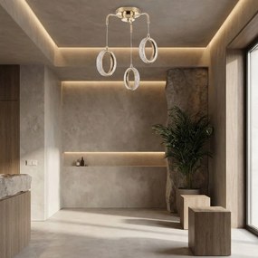 Toolight Toolight, LED závesné svietidlo G176-3CP, zlatá lesklá, OSW-07820