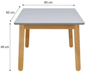 PROXIMA.store - SET - Stolík + stolička WOODY - sivá