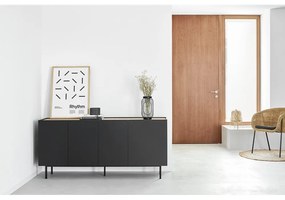Čierna nízka komoda v dekore duba 165x78 cm Arista – Teulat