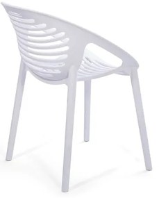 Záhradná jedálenská súprava pre 6 osôb s bielou stoličkou Joanna a stolom Strong, 210 x 100 cm