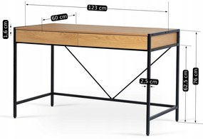 JAKS Písací stôl hnedý Ally 123 cm