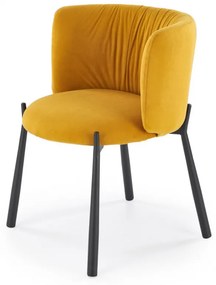 Jedálenská stolička LEMTA — kov, látka, žltá