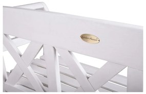 Biela drevená záhradná lavica Vancouver - Garden Pleasure