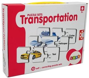 LEAN TOYS Vzdelávacia hra dopravné prostriedky - puzzle