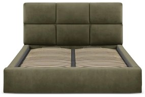 Zelená čalúnená dvojlôžková posteľ s úložným priestorom s roštom 160x200 cm Libera – Windsor &amp; Co Sofas