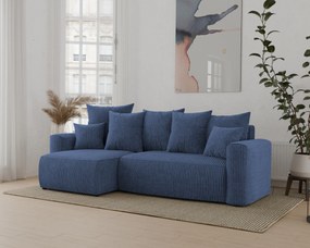 Rohová sedačka Denia (L) (tmavomodrá). Akcia -20%. Vlastná spoľahlivá doprava až k Vám domov. 1133113