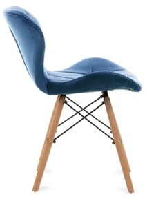 SADA 4x Jedálenská stolička TRIGO 74x48 cm tmavomodrá/buk