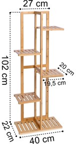Bambusový stojan na kvety GUTREN hnedý