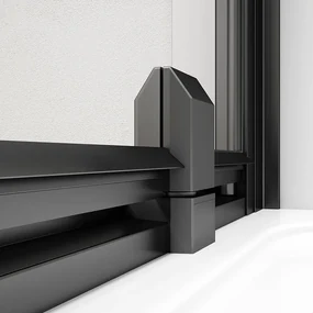 Polysan Polysan, EASY BLACK otočné sprchové dvere 880-1020mm, číre sklo, EL1715B