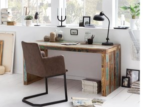 furniture-nabytek.cz - Masívny písací stôl Hankey z recyklovaného dreva, lakovaný, viacfarebný – 160×70×75 cm