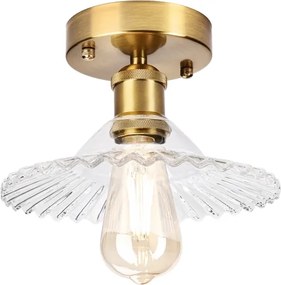 Prisadený luster TRISH 1xE27/15W/230V zlatý/priehľadný