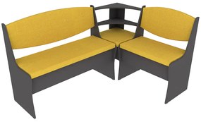DINKY rohová lavica, grafit/savanna 9