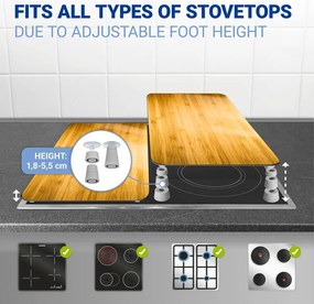 Kryty na sporák z tvrdeného skla v súprave 2 ks 52x30 cm Wooden – Maximex