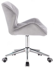 LuxuryForm DESIGN Stolička MILANO VELUR na striebornej podstave s kolieskami - svetlo šedá