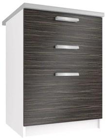 Kuchynská skrinka Belini spodná so zásuvkami 60 cm eben kráľovský s pracovnou doskou  TOR SDSZ60/0/WT/HK/0/T