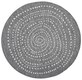 Sivý vonkajší koberec NORTHRUGS Bali, ⌀ 200 cm