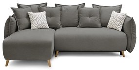 Svetlosivá rozkladacia rohová pohovka (variabilná) Nessa – Bobochic Paris