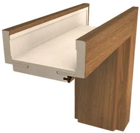 Obložková zárubňa Naturel 60 cm pre hrúbku steny 10-12,5 cm orech karamelový ľavá O2OK60L