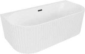 Mexen Sella Vaňa 150x75cm Biela Matná, Čierny Prepad, Pri Stene