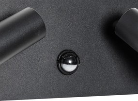 Vonkajšie nástenné svietidlo čierne vrátane LED 2-svetlo senzor pohybu - Simon