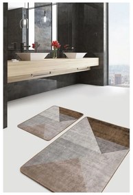 Sivo-hnedé zamatové kúpeľňové predložky v súprave 2 ks 60x100 cm – Mila Home