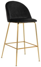 Čierne zamatové barové stoličky v súprave 2 ks 108 cm Lausanne – House Nordic