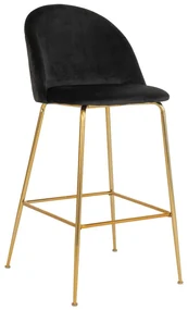 Čierne zamatové barové stoličky v súprave 2 ks 108 cm Lausanne – House Nordic