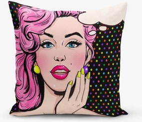 Obliečka na vankúš s prímesou bavlny Minimalist Cushion Covers PopArt Woman, 45 × 45 cm