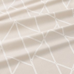 Goldea bavlnené posteľné obliečky - geometrické línie na latte 140 x 200 a 70 x 90 cm