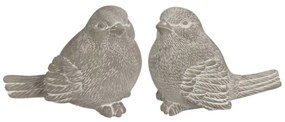 ProGarden Záhradná figúrka z cementu Bird Couple, sada 2ks, 10x13 cm, sivá