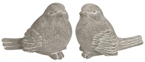 ProGarden Záhradná figúrka z cementu Bird Couple, sada 2ks, 10x13 cm, sivá