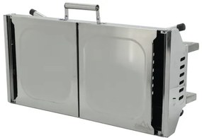 Prenosný gril na drevené uhlie lesklý chróm