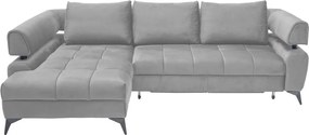 Rohová sedacia súprava Paris, svetlo šedá látka, ľavý roh
