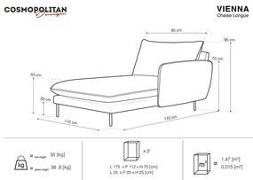 Tmavosivá leňoška Cosmopolitan Design Vienna, pravý roh