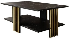 KONFERENČNÝ STOLÍK CHARLES ČIERNY MRAMOR + ZLATÝ