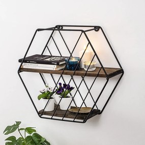 Hnedá poschodová polica zo smrekového dreva 44 cm Liliales – Kalune Design
