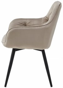 Set dvoch jedálenských otočných stoličiek JORK360 zamatové, tmavobéžové (čierne nohy) 2 ks