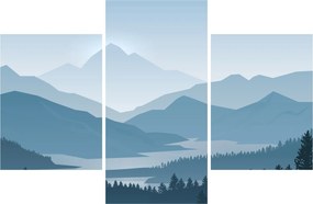 Obraz - Hory pohľadom grafika (90x60 cm)