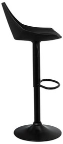 Čierne barové stoličky s nastaviteľnou výškou z imitácie kože v súprave 2 ks (výška sedadla 56,5 cm) – Casa Selección