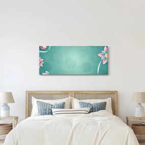 Obraz - Kruhy s kvetmi (120x50 cm)