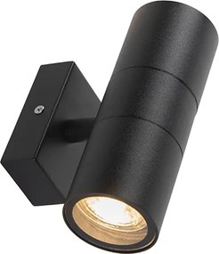 Vonkajšia nástenná lampa čierna 2-svetlá IP44 - Duo