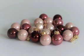 Ružové sklenené vianočné gule 5cm 12ks