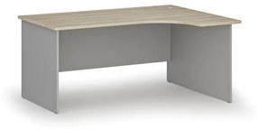 Kancelársky rohový pracovný stôl PRIMO GRAY, 1600 x 1200 mm, pravý, sivá/dub prírodný