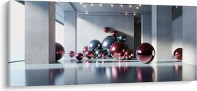 Obraz - 3D priestor s guľami II. (120x50 cm)