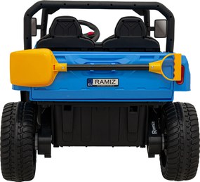 Ramiz Detské autíčko Pick-Up Speed 900 Modrá + pohon 4x4 + pohyblivá lyžica + nosič batožiny + diaľkové ovládanie + lopata + LED audio