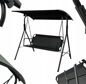 Elegantná záhradná hojdačka pre 3 osoby – čierna