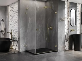 Mexen Lunar-B L, 1-krídlový sprchový kút, pravý, 100 x 70 cm, 8mm číre sklo, zlatý lesklý profil, 832L-100-070-50-00-P