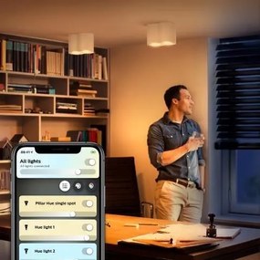 PHILIPS HUE Prisadené stropné LED inteligentné osvetlenie HUE PILLAR, 2xGU10, 5W, teplá biela-studená biela, bie